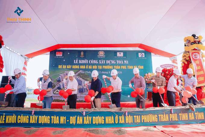 Công ty Cổ phần Đầu tư xây dựng và Dịch vụ thương mại Thái Thịnh là tổng thầu thi công dự án nhà ở xã hội tại phường Trần Phú, tỉnh Hà Tĩnh