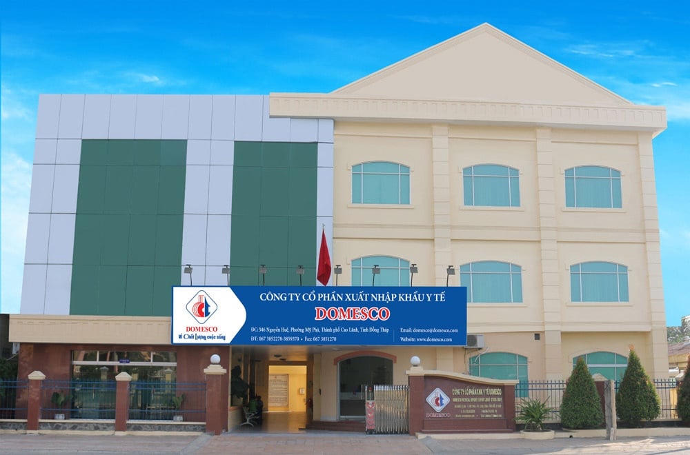 Trụ sở CTCP Xuất nhập khẩu Y tế Domesco tại Đồng Tháp. Ảnh: Domesco.