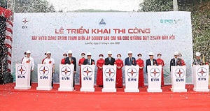 Thi công trạm biến áp 500kV Lào Cai 