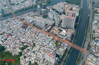 Cận cảnh khu vực dự án xây cầu 3.700 tỷ nối khu Nam vào trung tâm TP.HCM