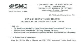 Đầu tư Thương mại SMC (SMC) đã mua lại toàn bộ lô trái phiếu phát hành năm 2021