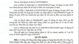 Công ty TNHH Xây dựng Lộc Phát CTV bị ngừng sử dụng hoá đơn