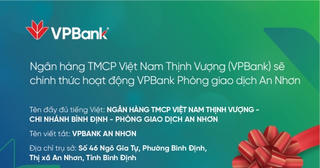 VPBank: Bố cáo khai trương VPBank An Nhơn