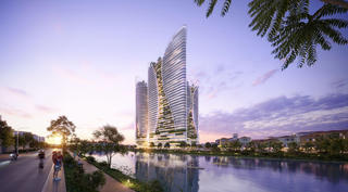 Có gì trong thiết kế tòa tháp đôi mang tính biểu tượng bên dòng Tam Bạc?