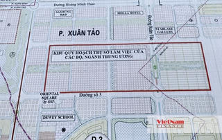 Toàn cảnh vùng đất xây dựng trụ sở các bộ ngành tại Tây Hồ Tây