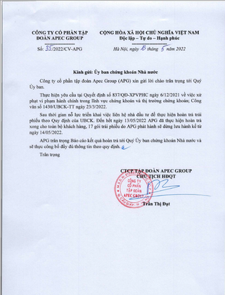 APEC Group hoàn trả hơn 500 tỷ đồng trái phiếu cho nhà đầu tư sau khi bị UBCK xử phạt