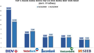 Ngân hàng nào nhiều nợ có khả năng mất vốn nhất năm 2020?