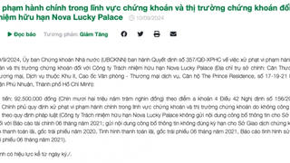 Không công bố thông tin, Nova Lucky Palace bị phạt