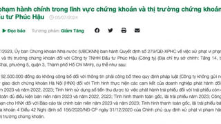 Không công bố thông tin, Công ty Đầu tư Phúc Hậu bị phạt