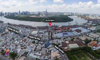 Hiện trạng khu vực xây cầu Thủ Thiêm 4 nối TP.Thủ Đức - Quận 7