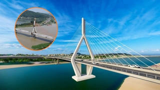 Cầu dây văng đầu tiên và lớn nhất Bắc Giang nối 2 'thủ phủ công nghiệp' miền Bắc hậu hợp long tiếp tục băng băng về đích
