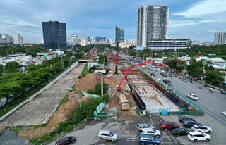 Hầm chui 830 tỷ ở TP. HCM dần lộ diện sau 4 tháng thi công