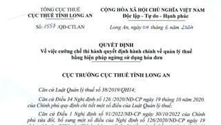 Công ty TNHH Ngân Đại Lộc bị ngừng sử dụng hóa đơn do nợ thuế