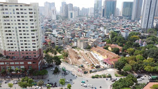 Cận cảnh công trường phá dỡ GPMB đường vành đai 2,5 đang tấp nập thi công