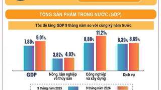 Tình hình kinh tế - xã hội 9 tháng năm 2026