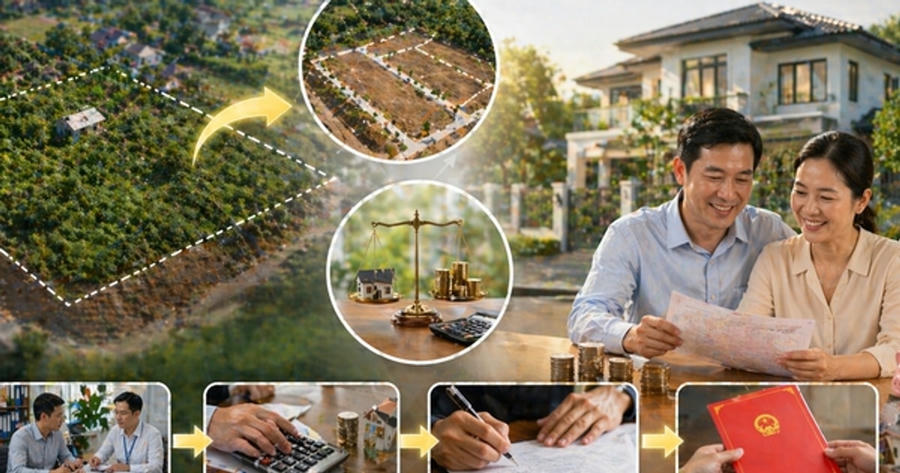 Chi phí chuyển đất vườn sang đất ở từ 1/1/2026 tính thế nào?