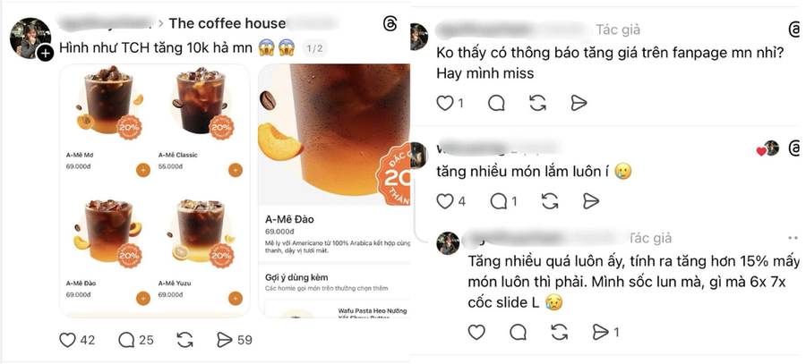 Phê La, The Coffee House tăng giá: ly nước có thể lên tới 80.000 đồng