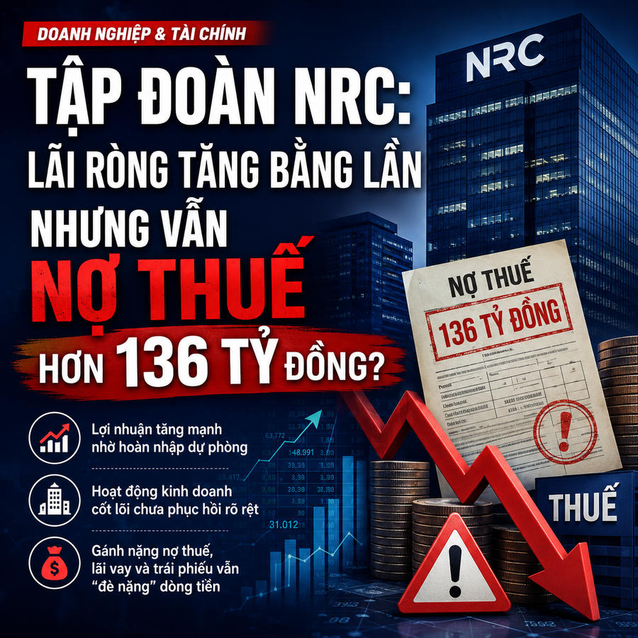 Tập đoàn NRC: Lãi ròng tăng bằng lần nhưng vẫn nợ thuế hơn 136 tỷ đồng?

