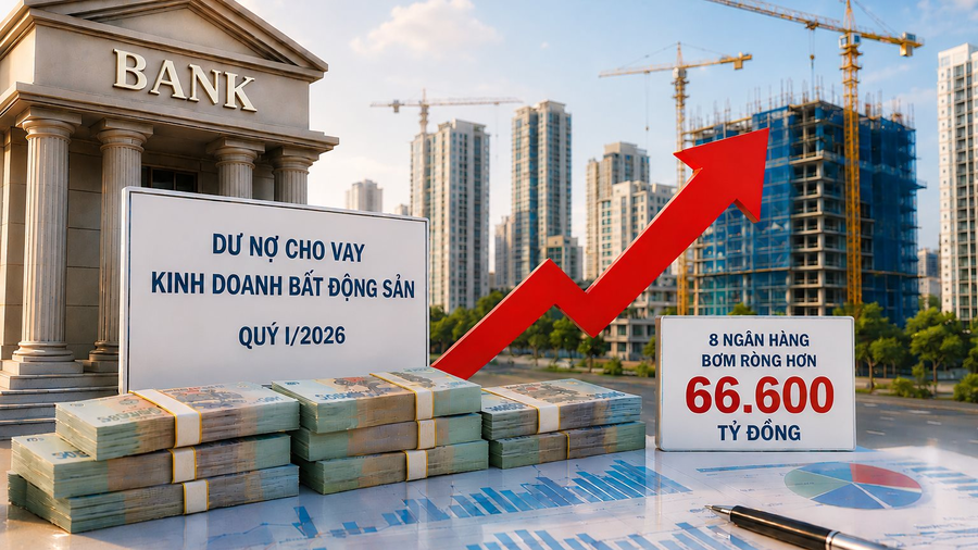 8 ngân hàng bơm thêm 66.000 tỷ cho kinh doanh bất động sản