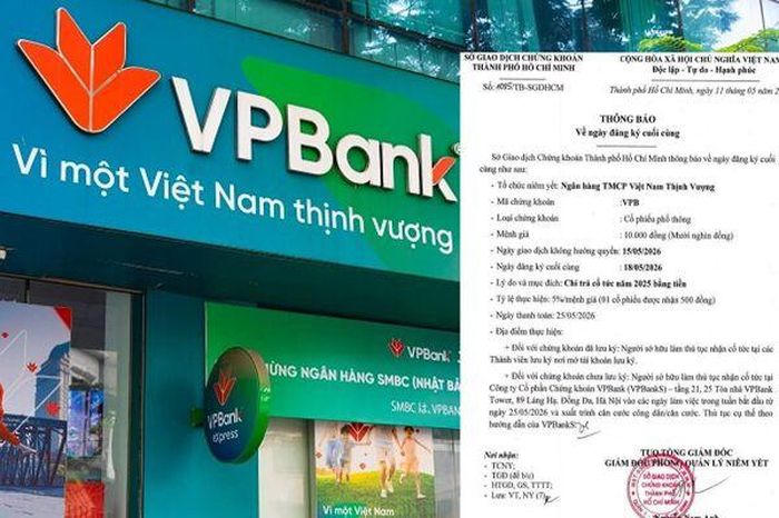 VPBank sắp chi gần 4.000 tỷ đồng trả cổ tức tiền mặt