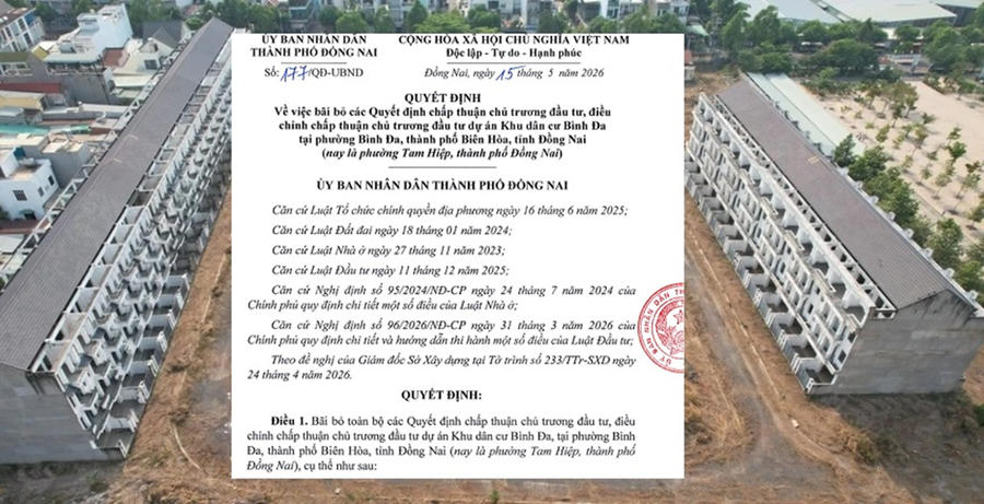 Đồng Nai hủy quyết định dự án Khu dân cư Bình Đa ở Biên Hòa