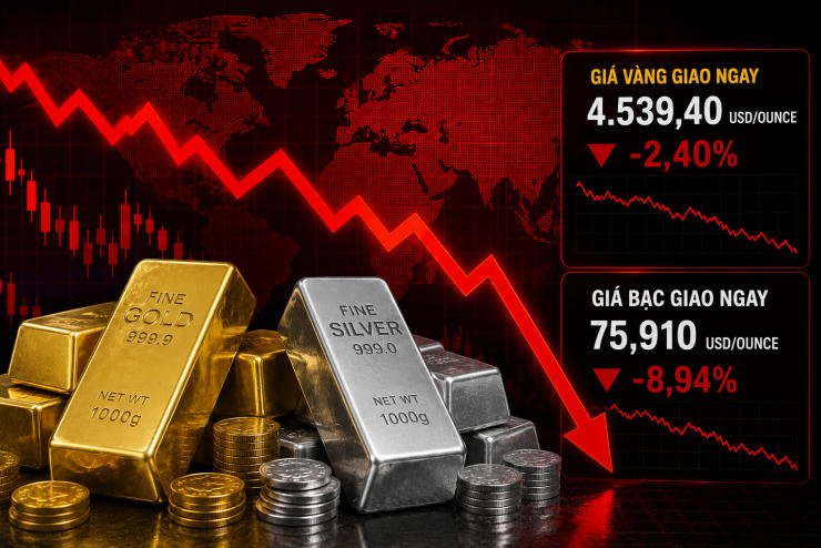 Giá vàng thế giới 16/5: Vàng, bạc đồng loạt lao dốc