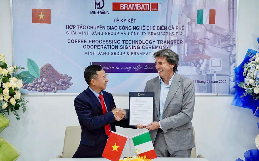 Minh Đăng Group đầu tư công nghệ chế biến cà phê Italy hơn 3,5 triệu EUR