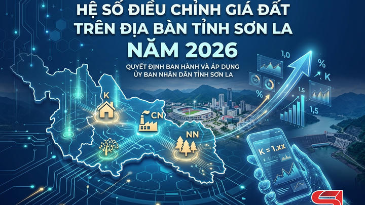 Sơn La ban hành hệ số điều chỉnh giá đất năm 2026: K=1,0