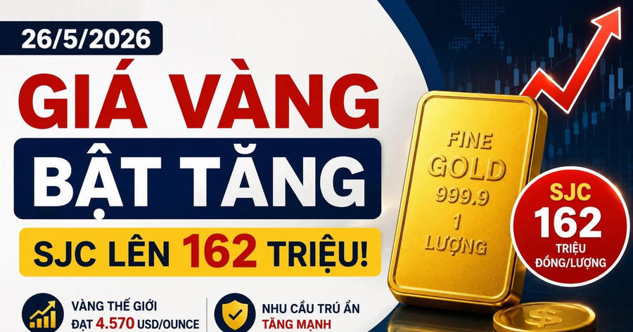 Giá vàng sáng hôm nay 26/5: SJC tăng trở lại