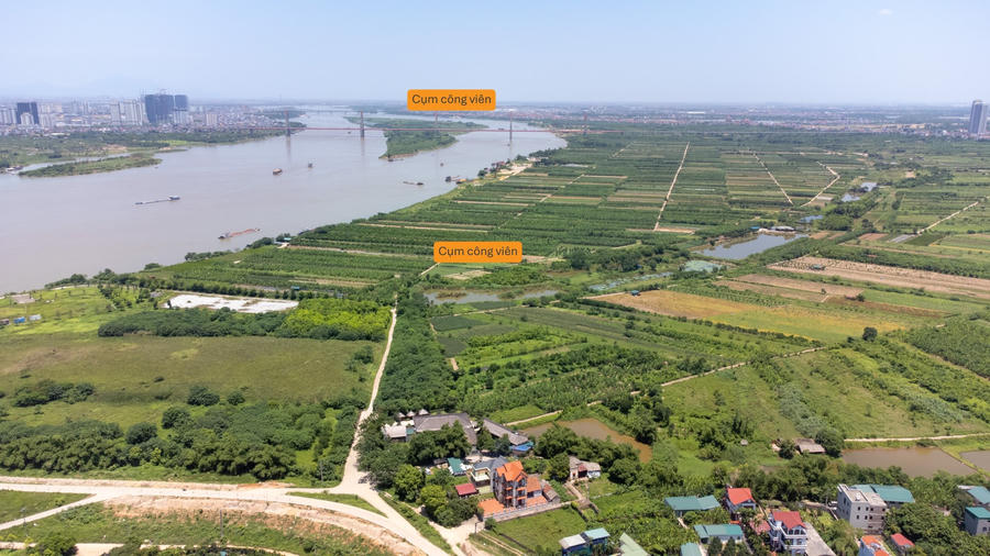 Khu vực quy hoạch cụm công viên 400ha Trục cảnh quan sông Hồng ở bãi sông Tam Xá (gần cầu Thăng Long)