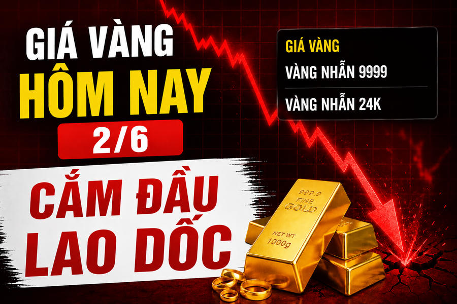 Giá vàng hôm nay (sáng 2/6): Cắm đầu lao dốc không phanh