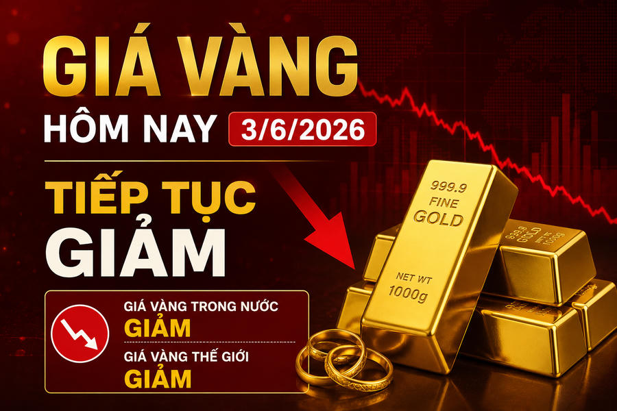 Mở cửa giá vàng sáng nay 3/6: Vàng miếng, vàng nhẫn đồng loạt giảm tiếp