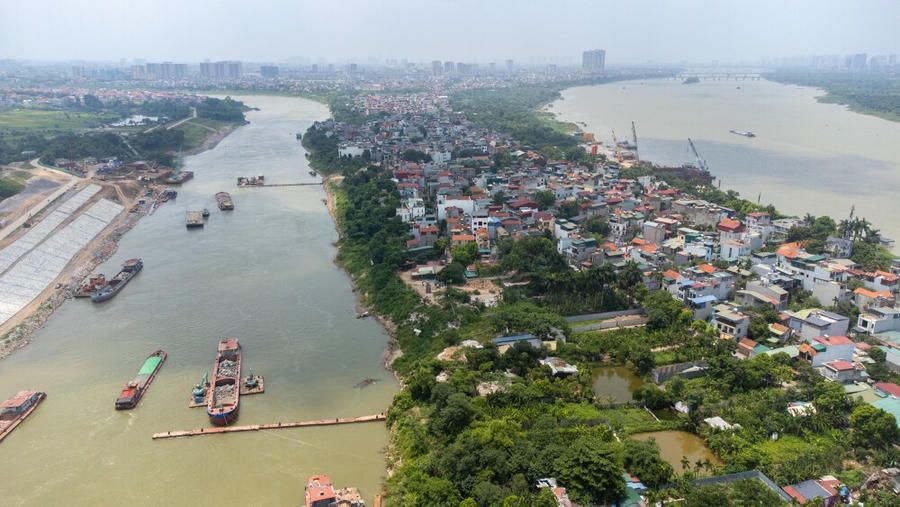 Cụm công viên bãi sông Ngọc Thụy Trục cảnh quan sông Hồng rộng hơn 105 ha, vốn đầu tư 23.000 tỷ