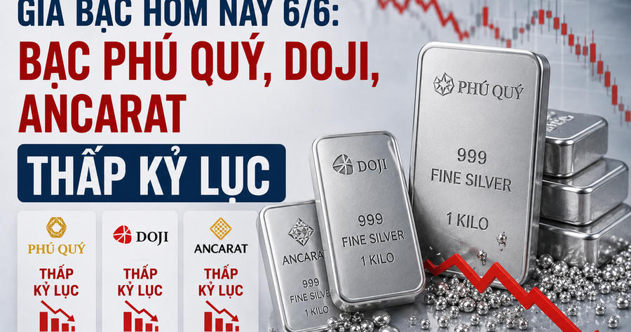 Giá bạc hôm nay 6/6: Bạc Phú Quý giảm rất mạnh