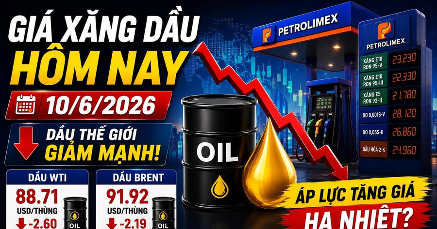 Giá xăng hôm nay 10/6: Dầu thô lao dốc, xăng có thể ổn định