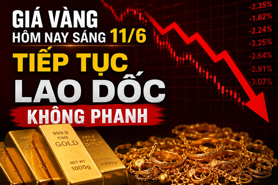 Giá vàng hôm nay sáng 11/6: Tiếp tục lao dốc không phanh
