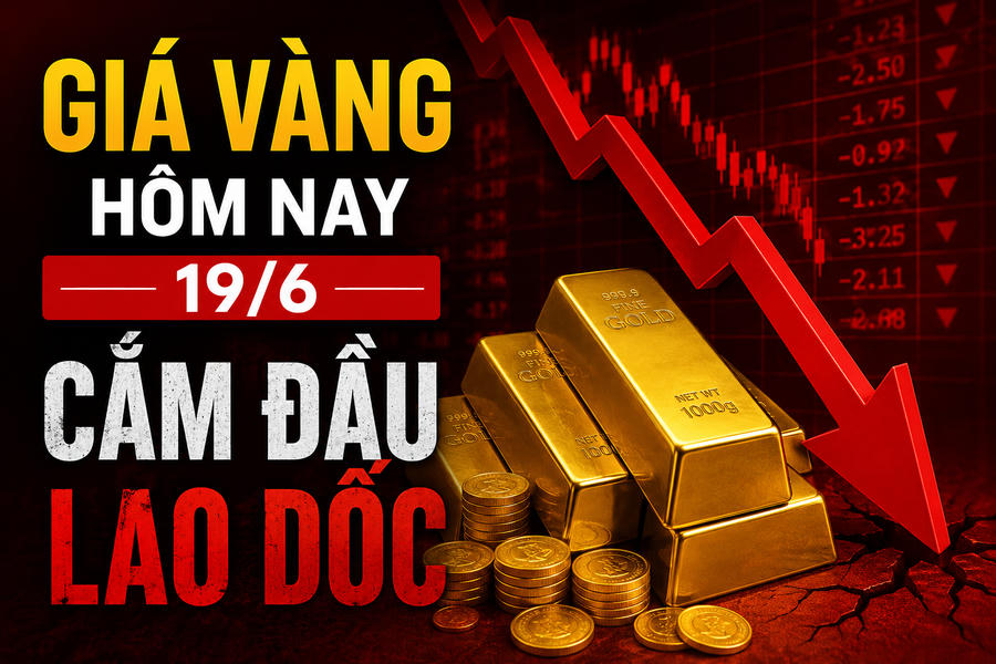 Giá vàng nhẫn trơn, vàng miếng (trưa 19/6): Rơi thẳng đứng, mất tới 5,1 triệu đồng/lượng