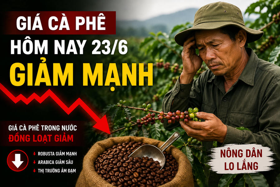 Giá cà phê hôm nay (chiều 23-6): Các vùng trọng điểm quay đầu giảm mạnh